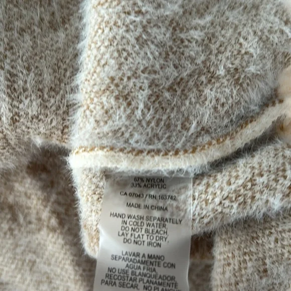 Sioni Butterfly Print Cream & Brown Mock Neck Sweater New With Tag Extra Large - Picture 16 of 16